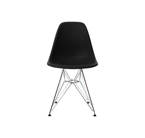 EPC DSR P.Side Chair - base chrome-plated - black  Vitra.