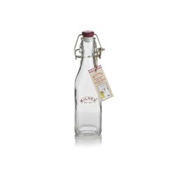 Vierkante glazen fles met plastic beugelsluiting 250ml 