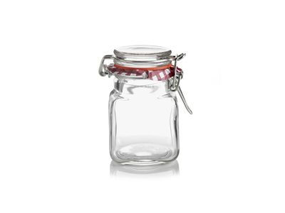 Pot à épices en verre carré avec fermeture clip 70ml