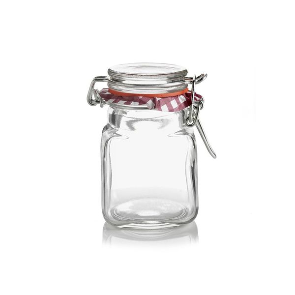 Kilner Vierkant glazen kruidenpotje met beugelsluiting 70ml