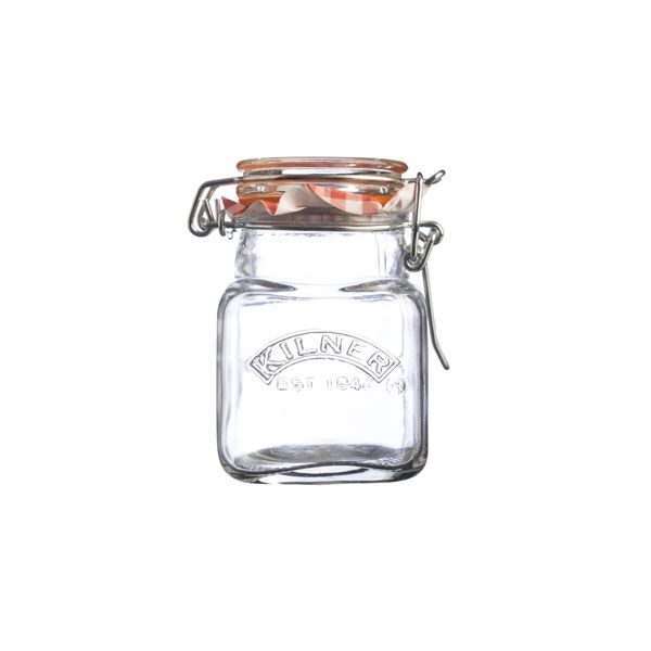 Kilner Vierkant glazen kruidenpotje met beugelsluiting 70ml