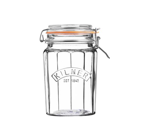 Bocal en verre facetté avec fermeture clip 950ml   Kilner