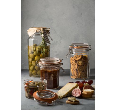 Bocal en verre facetté avec fermeture clip 950ml   Kilner