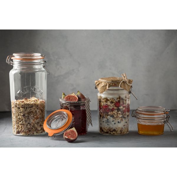 Kilner Gefaceteerde glazen bokaal met beugelsluiting 950ml 