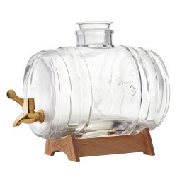 Drankdispenser Barrel met koperkleurig kraantje en staander 3.5L 