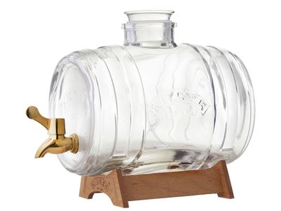 Drankdispenser Barrel met koperkleurig kraantje en staander 3.5L