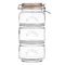 Set van 3 stapelbare glazen voorraadbokalen: 1 x 900ml - 2 x 880ml 