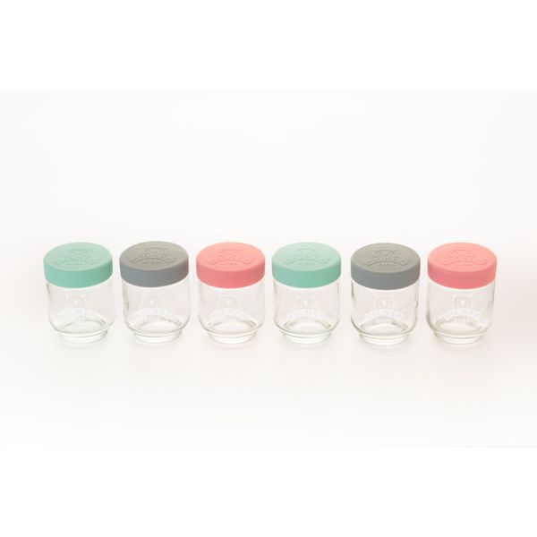 Kilner Set van 6 bokalen uit glas voor babyvoeding met silicone deksel 190ml