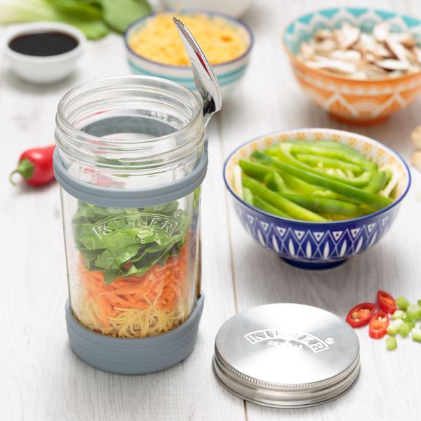 Kilner Set To Go met glazen bokaal en spork 500ml