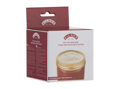 Set van 6 schroefringen voor brede inmaakbokalen