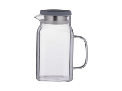 Fresh Store vierkante kan met deksel met geïntegreerde filter uit glas 1.2L