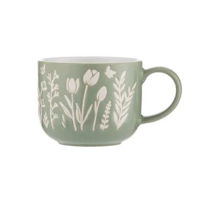 In The Meadow Tulip mok uit aardewerk groen 400ml (per 6st.) 