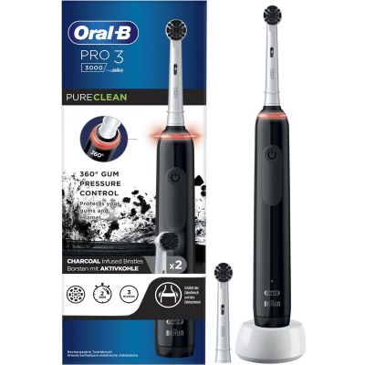 Pro 3 - 3000 Pure Clean Zwart + 1 extra opzetborstel  Oral-B