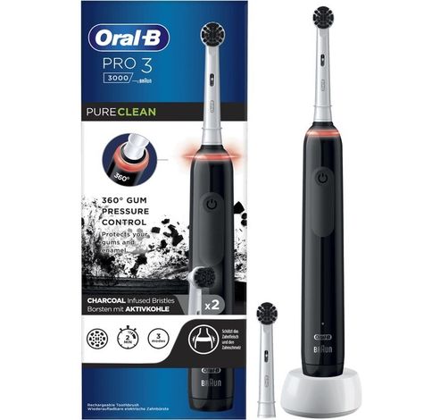 Pro 3 - 3000 Pure Clean Zwart + 1 extra opzetborstel  Oral-B