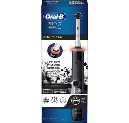 Pro 3 - 3000 Pure Clean Zwart + 1 extra opzetborstel  Oral-B