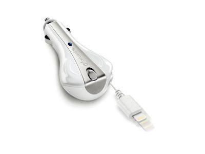 Autolader oprolbaar 5W/1A lighting Apple wit