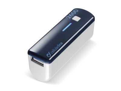 Draagbare lader usb pocket 2600mAh blauw