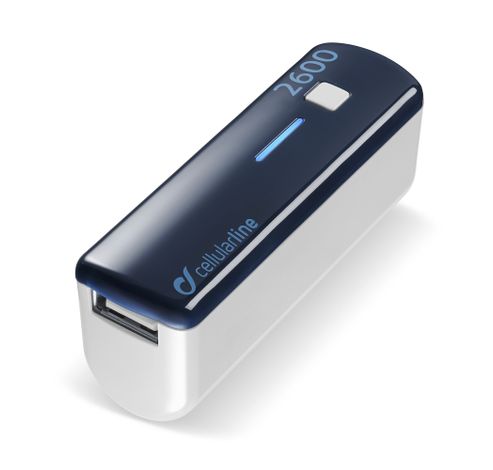 Draagbare lader usb pocket 2600mAh blauw  Cellularline