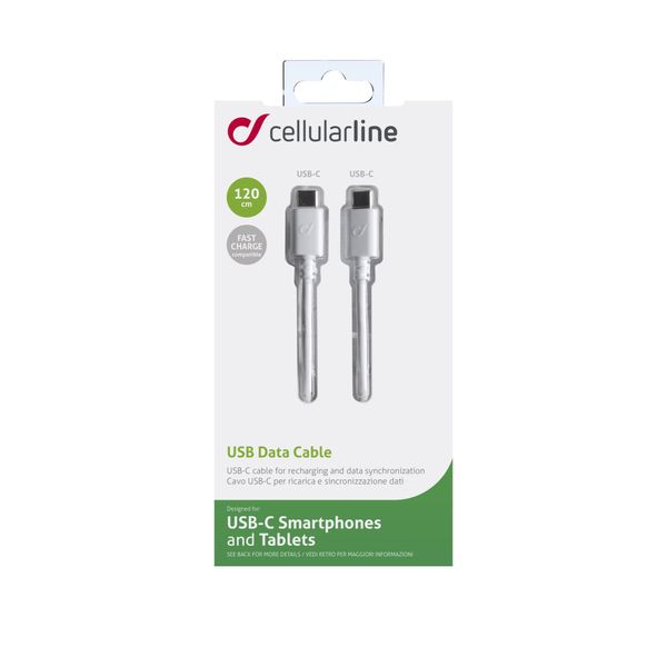 Cellularline Usb kabel usb-c naar usb-c 12m wit