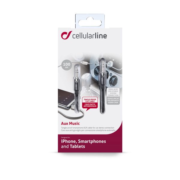 Cellularline Aux kabel 1m zwart