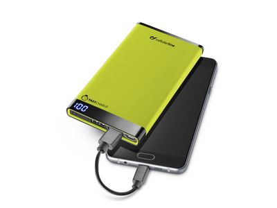 Draagbare lader dual usb free power manta 6000mAh slim groen