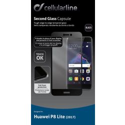 Huawei P8 Lite (2017) SP gehard glas capsule zwart 