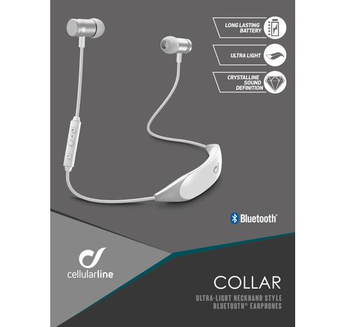 Collar in-ear HPH BT nekband ultra licht wit  Cellularline