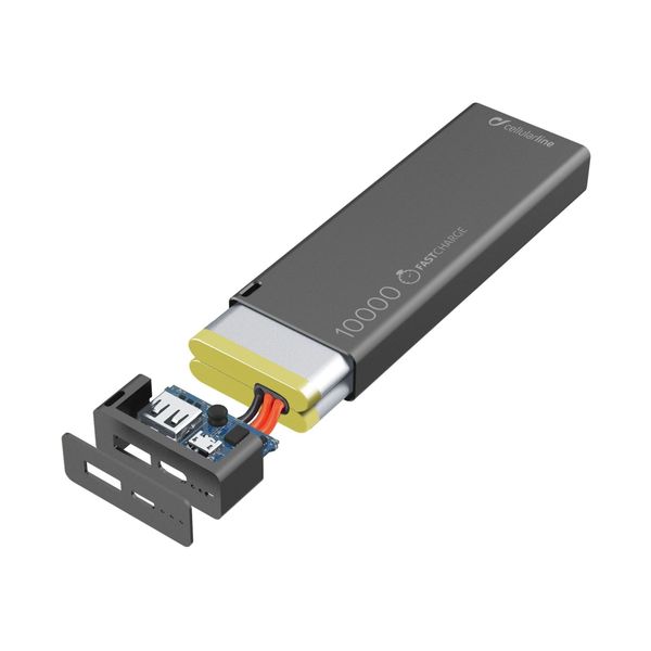 Cellularline Draagbare lader usb free power slim 10000mAh zwart