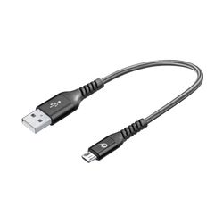 Cellularline Usb kabel kevlar micro-usb 15 cm zwart