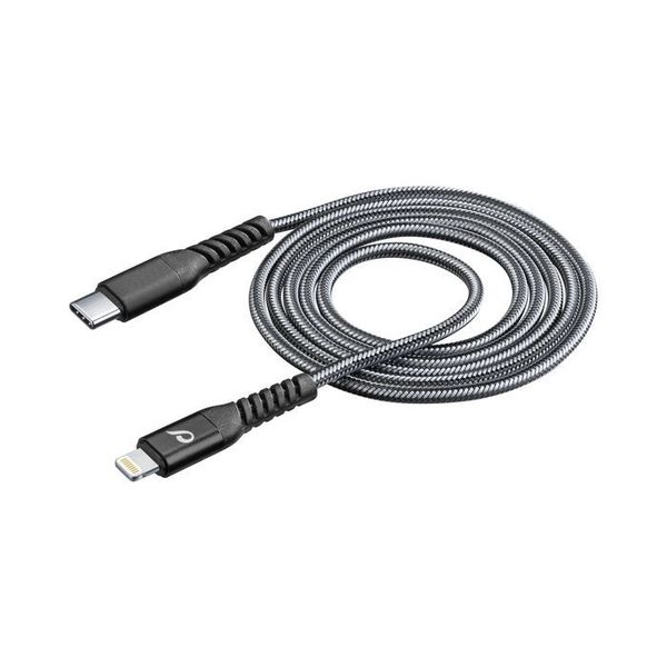 Cellularline Usb kabel kevlar usb-c naar Apple lightning 12m zwart