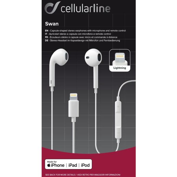 Cellularline In-ear HPH swan Apple lightning wit