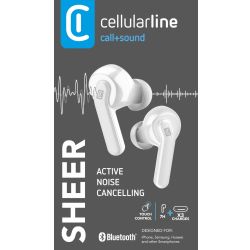 Cellularline Sheer in-ear HPH BT TWS met ANC wit