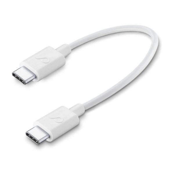 Cellularline Datakabel usb-c to usb-c (15 cm) wit