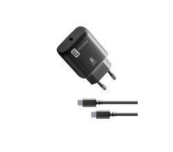 Reislader kit 25W PD usb-c to usb-c Samsung zwart Cellularline