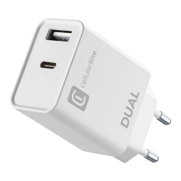 Cellularline Reislader dual usb-c 20W PD + usb wit