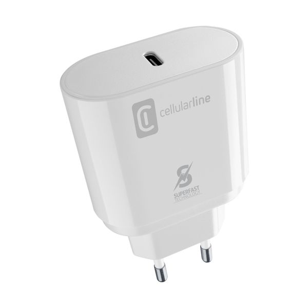 Cellularline Reislader Dual super fast charge 25W Samsung usb-a naar usb-c zwart