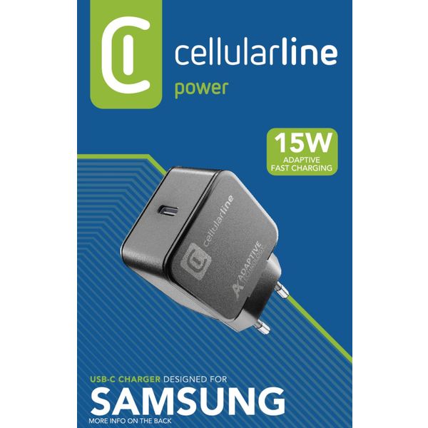 Cellularline Reislader 15W usb-c Samsung zwart