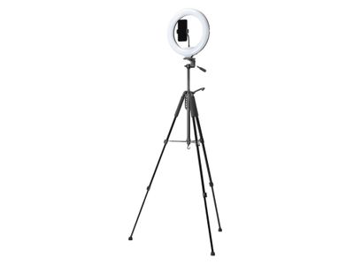 Selfie ring home+office statief tripod LED-lamp 1.40 m zwart