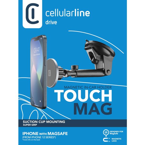 Cellularline Autohouder zuignap MagSafe grijs