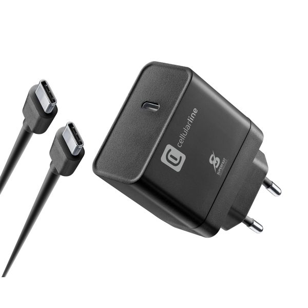 Cellularline Reislader kit 45W usb-c naar usb-c Samsung zwart