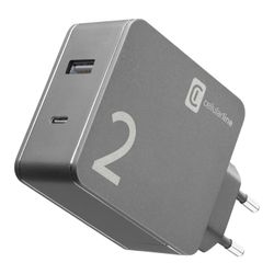 Cellularline Chargeur secteur multipower 2 ports usb 42W Macbook et iPhone noir 