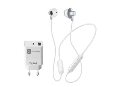 iPhone kit lader 20W + BT headset wit