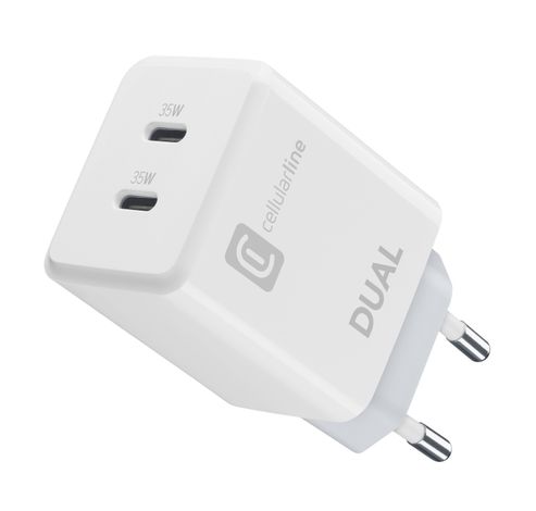 Reislader Apple 35W 2X USB-C PD Wit  Cellularline