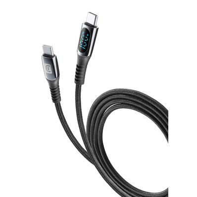 CELLULARLINE DATAKABEL USB-C NAAR USB-C 2M MET DISPLAY ZWART (USBDATADISC2CTAB2K) 