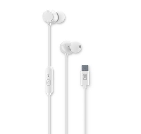 Cloud In-Ear HPH bedraad USB-C  met microfoon Wit  Cellularline