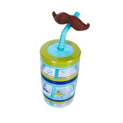 Contigo Funny Straw Electric Blue Mustache 