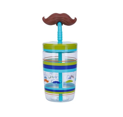 Funny Straw Electric Blue Mustache  Contigo