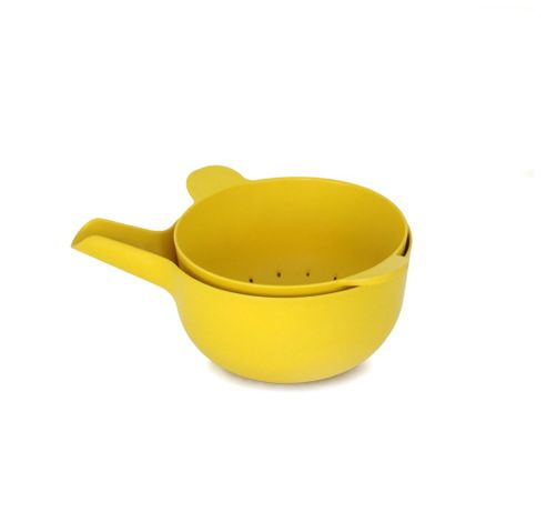 Pronto Small Handy Bowl & Colander Set lemon  Biobu by Ekobo