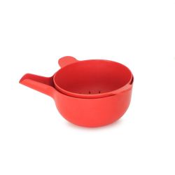 Biobu by Ekobo Pronto Small Handy Bowl & Colander Set tomato 