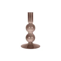 Kandelaar Swirl Bubbels H16cm Chocoladebruin 